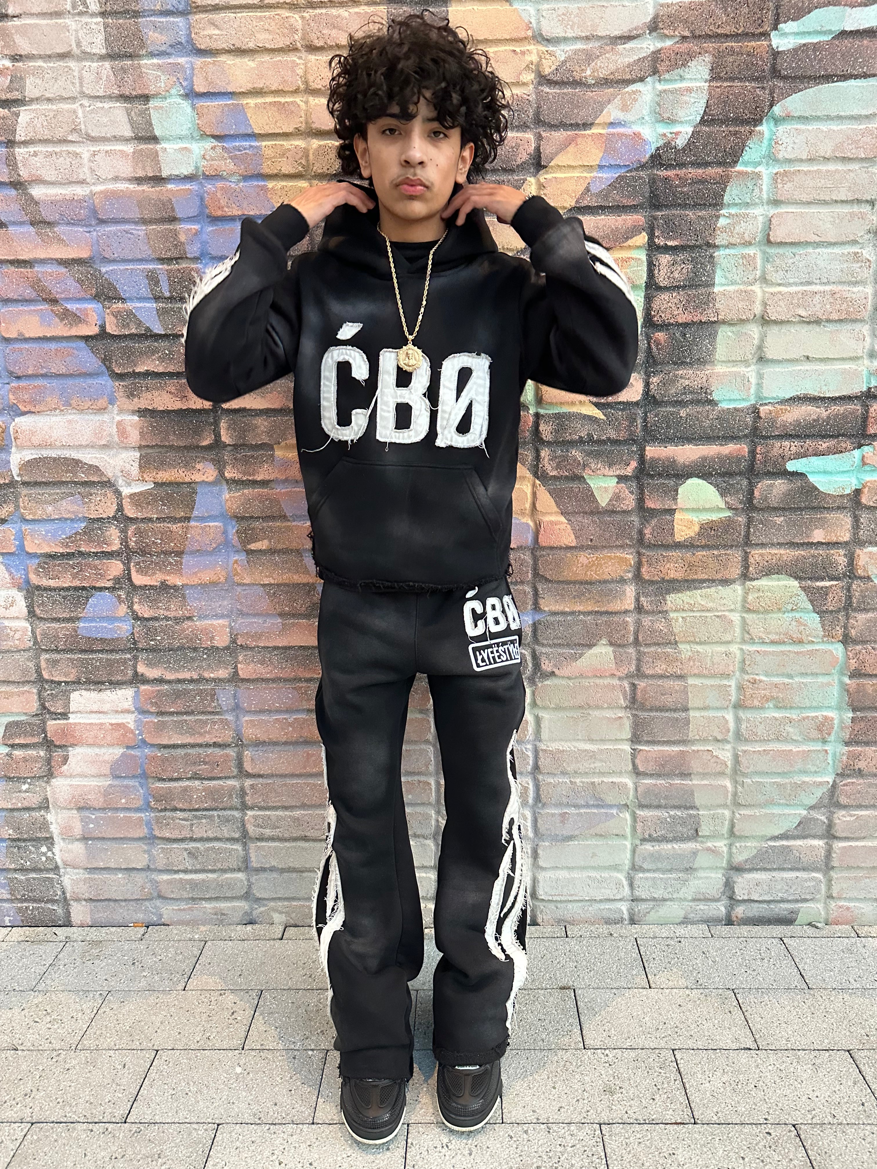 ĆBØ ŁŸFËSTŸŁË BLACK SWEATPANTS