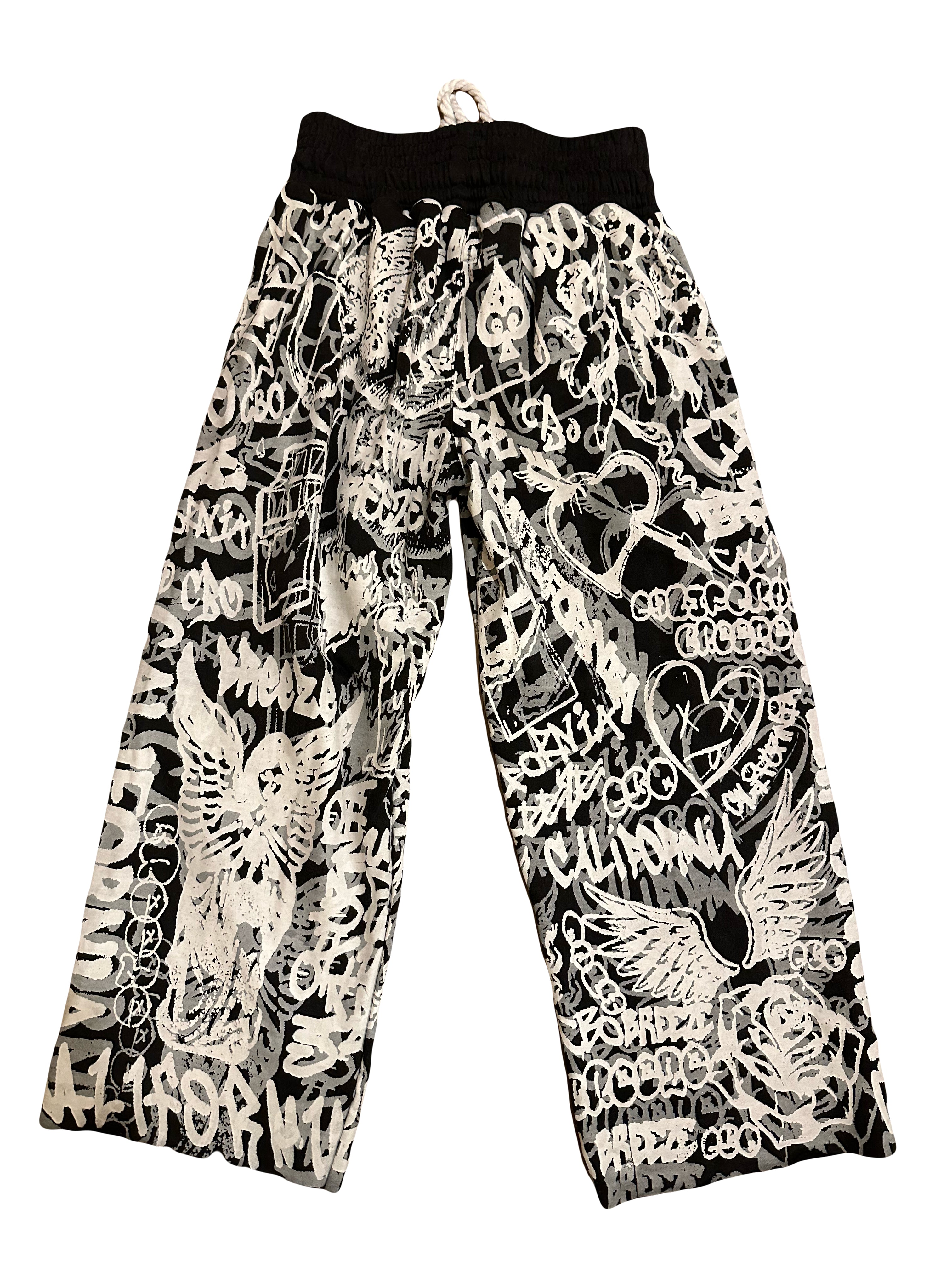 ĆBØ BLK GRAFFITI SWEATPANTS