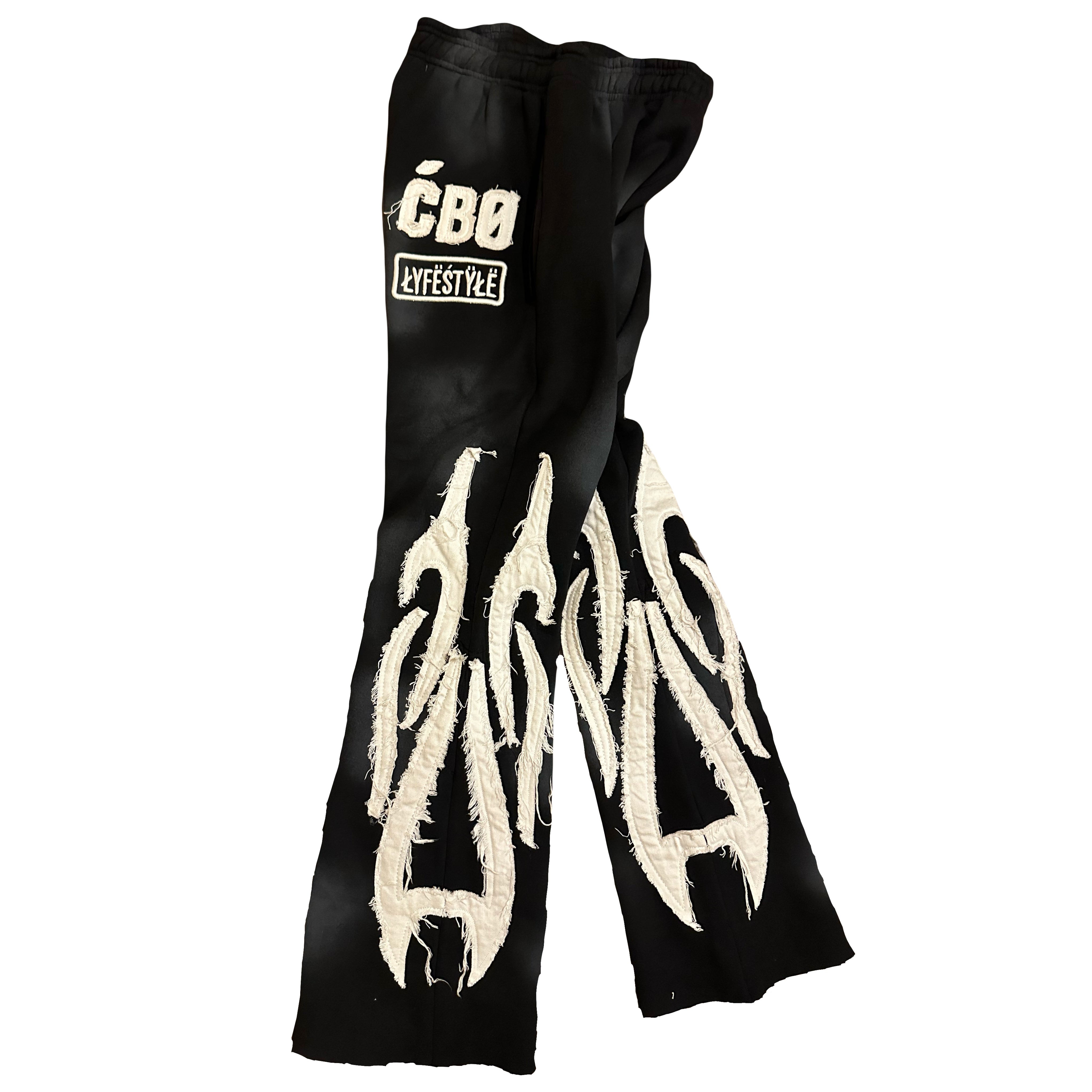 ĆBØ ŁŸFËSTŸŁË BLACK SWEATPANTS